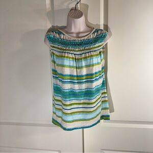 LOFT Smocked Striped Top MP